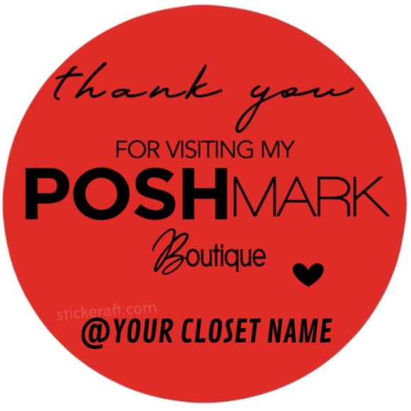 Custom Poshmark Closet Stickers | 2 Inch Round Thank You Labels – STICKERS NEW - Picture 1 of 16